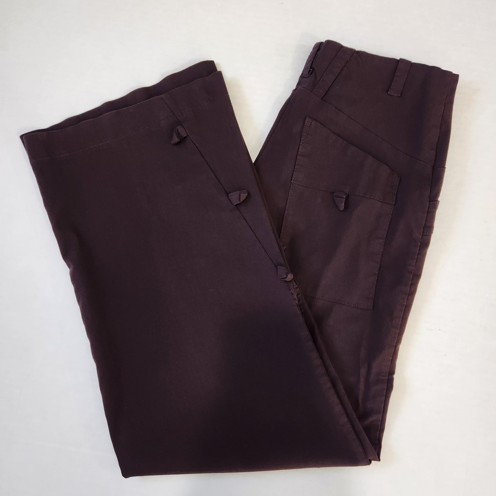 ART Ateliers Rare Toggery Womens Wide Leg Pant Brown Made in Italy IT Size XL/12 - Picture 12 of 12